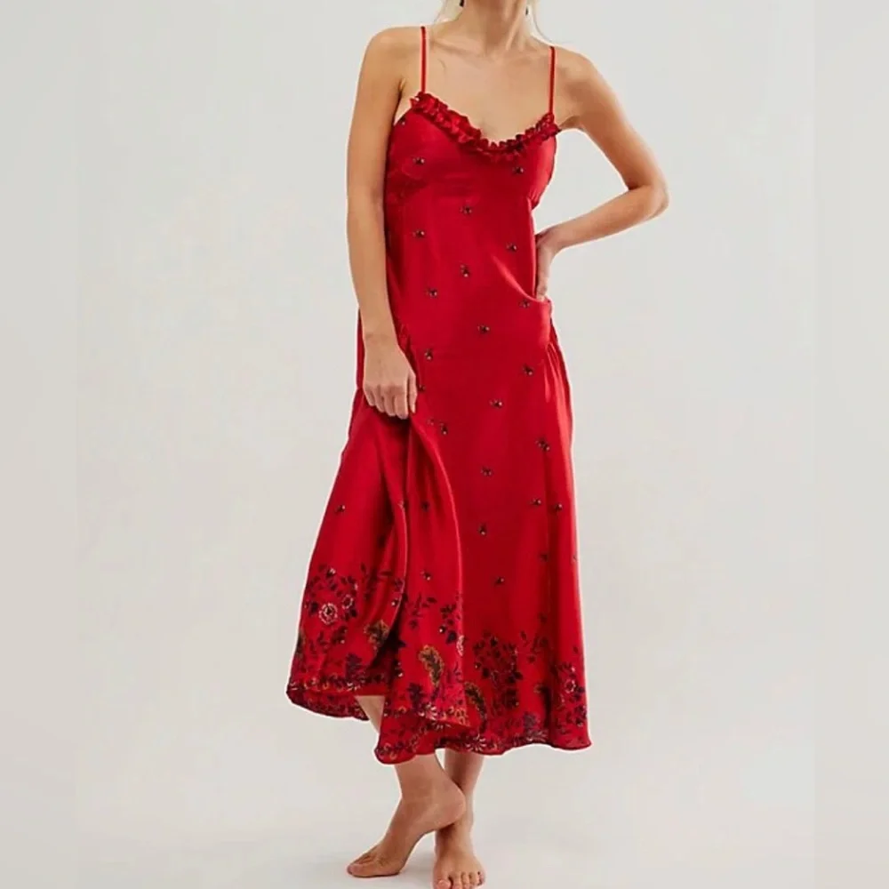 NWOT Free People On My Own Printed Maxi